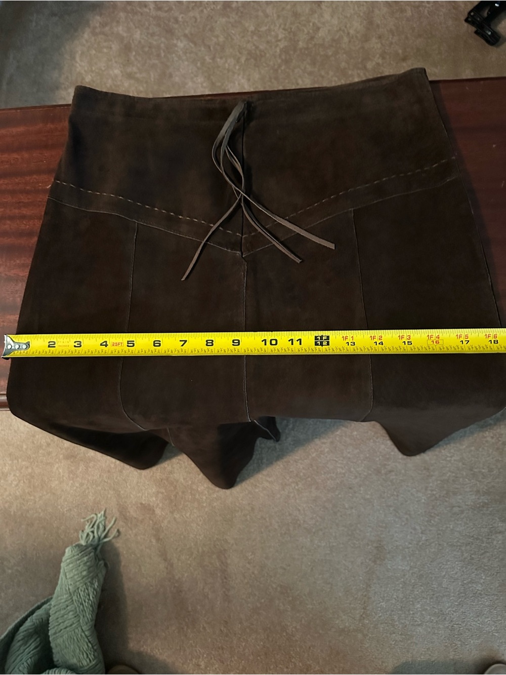 Vintage Brown Suede Leather Maxi Skirt. - Picture 9 of 9